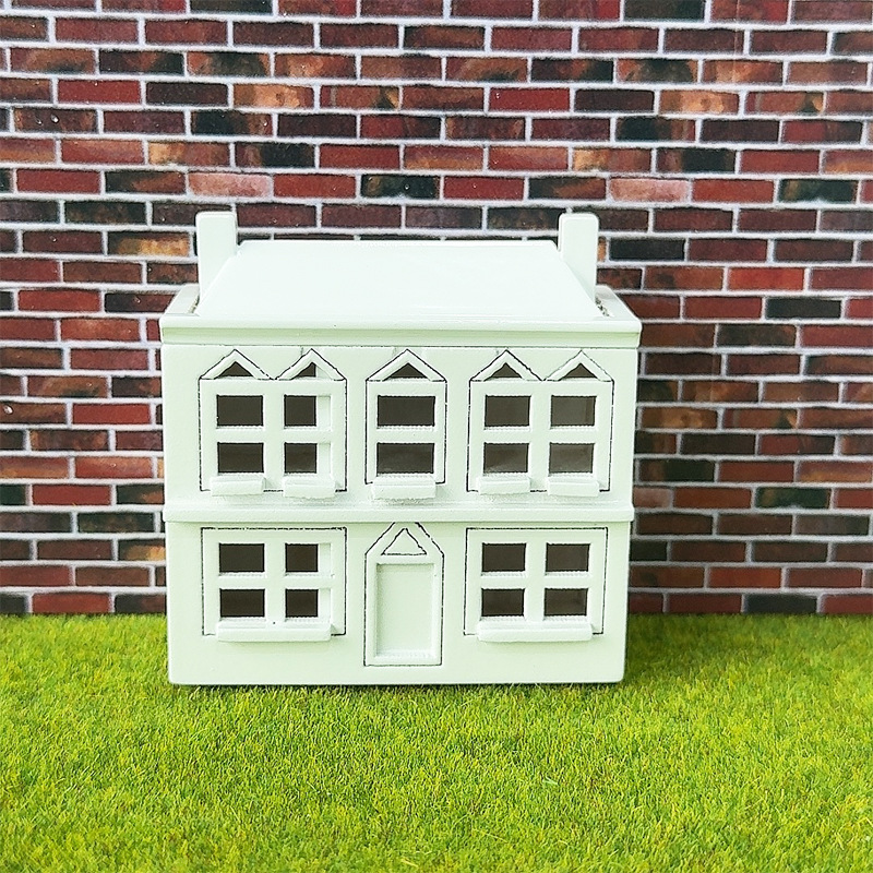 Kids Toys Play - 1:12 Dollhouse Miniatures White Wooden Villa