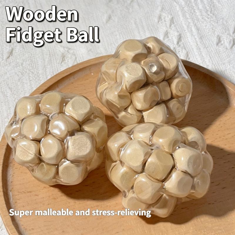 Wooden Noisy Ball Squishy Toy  - Kids Toys Entertainer review and price