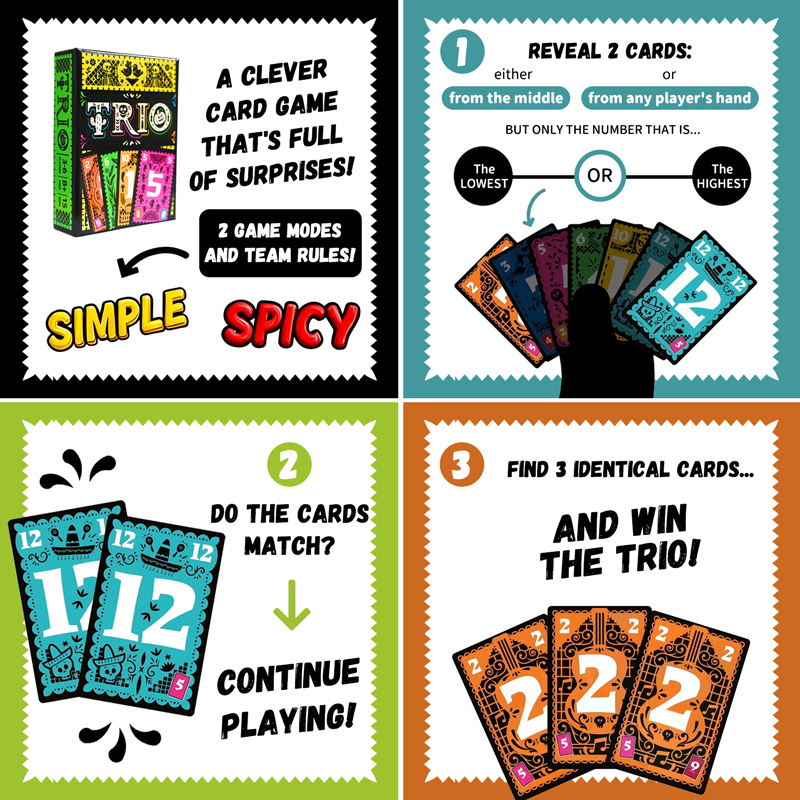 TRIO Strategic Card Board Game - Kids Toys Entertainer review and price