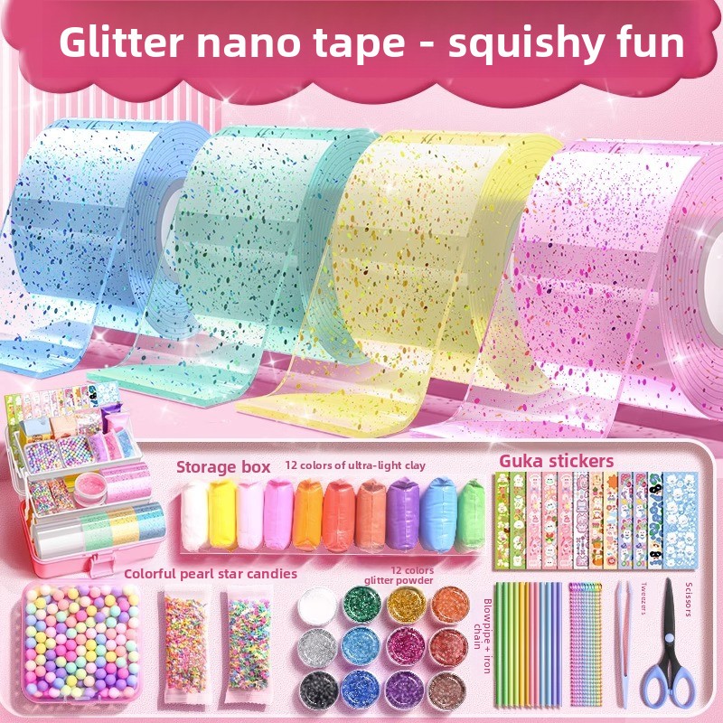 Glitter Nano Glue Set Bubble B - Slime Making Kit review and price